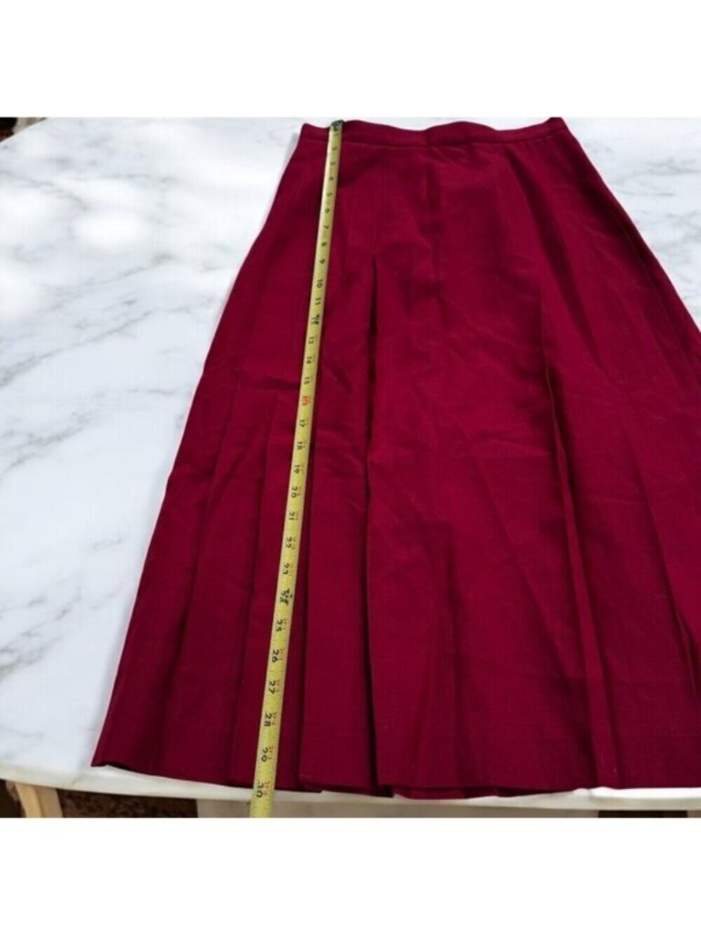 Talbots Vintage 100% Wool Pleated Midi Skirt Size 4P Made in USA - Picture 4 of 15